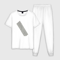 Пижама хлопковая мужская Липкий пластырь, цвет: белый