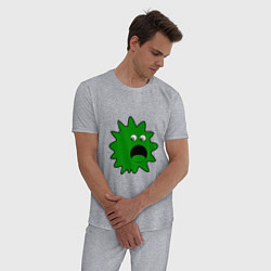 Пижама хлопковая мужская Зеленый паразит кричит, цвет: меланж — фото 2