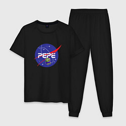 Пижама хлопковая мужская Pepe Pepe space Nasa, цвет: черный