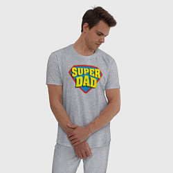 Пижама хлопковая мужская Супер отец, цвет: меланж — фото 2