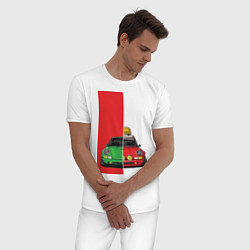 Пижама хлопковая мужская Concept car, цвет: белый — фото 2