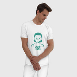 Пижама хлопковая мужская Игрок 101, цвет: белый — фото 2