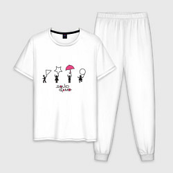 Пижама хлопковая мужская Сахарные Соты Squid Game, цвет: белый