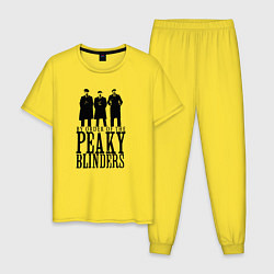 Пижама хлопковая мужская Джонни, Томас и Артур Шелби, цвет: желтый