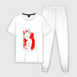 Пижама хлопковая мужская Dragon ball,, цвет: белый