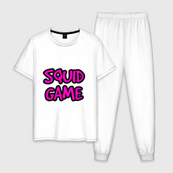 Пижама хлопковая мужская Squid Game Pinker, цвет: белый