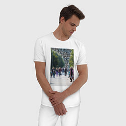 Пижама хлопковая мужская QR-Будущее, цвет: белый — фото 2