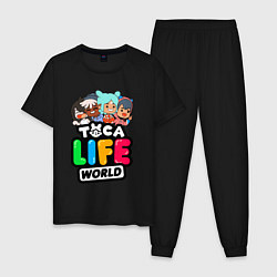 Пижама хлопковая мужская TOCA LIFE WORLD ТОКА ЛАЙФ ВОРЛД ПЕРСОНАЖИ, цвет: черный