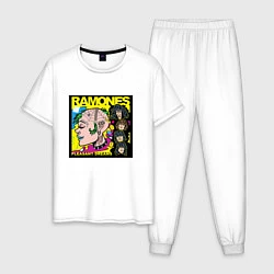 Пижама хлопковая мужская Art Ramones, цвет: белый