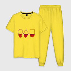 Пижама хлопковая мужская Bloody Game, цвет: желтый