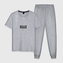 Пижама хлопковая мужская Вельск 1137 black I, цвет: меланж
