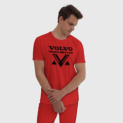 Пижама хлопковая мужская Volvo Дальнобойщик, цвет: красный — фото 2