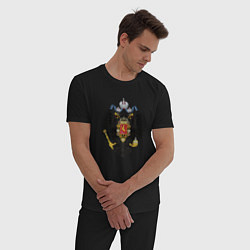 Пижама хлопковая мужская Черный орел Российской империи, цвет: черный — фото 2