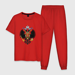 Пижама хлопковая мужская Черный орел Российской империи, цвет: красный