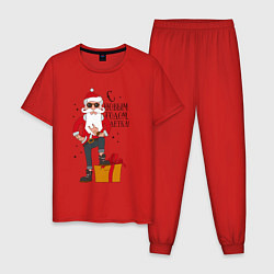 Пижама хлопковая мужская С НОВЫМ ГОДОМ, ДЕТКА!, цвет: красный