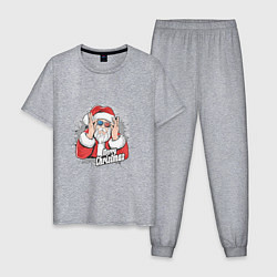 Пижама хлопковая мужская Cool Santa, цвет: меланж