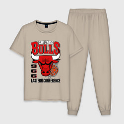 Пижама хлопковая мужская Chicago Bulls NBA, цвет: миндальный