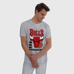 Пижама хлопковая мужская Chicago Bulls NBA, цвет: меланж — фото 2