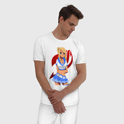Пижама хлопковая мужская Хвост Люси, цвет: белый — фото 2
