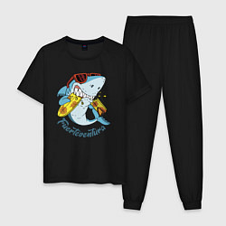 Пижама хлопковая мужская Fuerteventura, summer style, цвет: черный