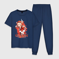 Пижама хлопковая мужская Кли Klee Genshin Impact, цвет: тёмно-синий