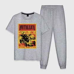 Пижама хлопковая мужская Metallica - Iowa speedway playbill, цвет: меланж