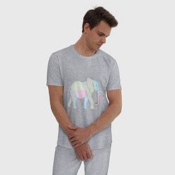 Пижама хлопковая мужская Сказочный слон, цвет: меланж — фото 2