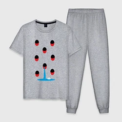 Пижама хлопковая мужская Иллюзия номер 2, цвет: меланж