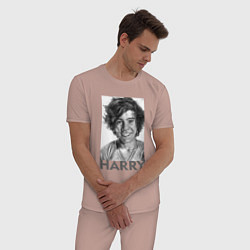 Пижама хлопковая мужская Harry Styles, цвет: пыльно-розовый — фото 2
