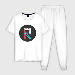 Пижама хлопковая мужская Graphic R, цвет: белый