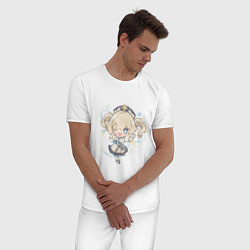 Пижама хлопковая мужская Чиби Барбара, цвет: белый — фото 2