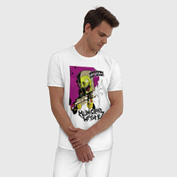 Пижама хлопковая мужская Хипстеры - оставайтесь дома!, цвет: белый — фото 2