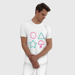 Пижама хлопковая мужская Игра - Конфетки, цвет: белый — фото 2