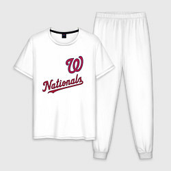 Пижама хлопковая мужская Washington Nationals - baseball team!, цвет: белый