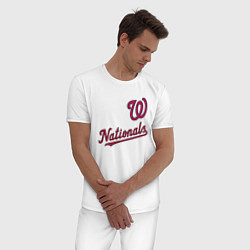 Пижама хлопковая мужская Washington Nationals - baseball team!, цвет: белый — фото 2