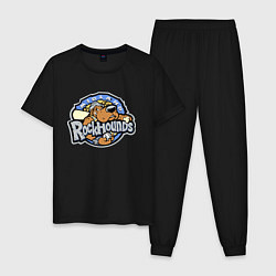 Пижама хлопковая мужская Midland Rockhounds - baseball team, цвет: черный