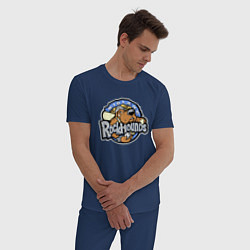 Пижама хлопковая мужская Midland Rockhounds - baseball team, цвет: тёмно-синий — фото 2