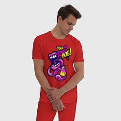 Пижама хлопковая мужская Мороженое на языке, цвет: красный — фото 2