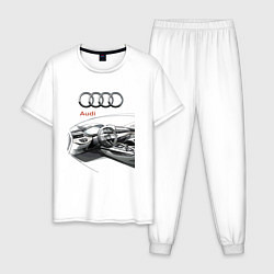 Пижама хлопковая мужская Audi salon concept, цвет: белый