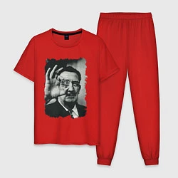 Пижама хлопковая мужская Salvador Dali - crazy face, цвет: красный