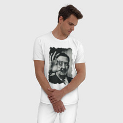 Пижама хлопковая мужская Salvador Dali - crazy face, цвет: белый — фото 2