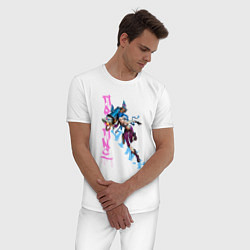 Пижама хлопковая мужская Джинкс Граффити Аркейн, цвет: белый — фото 2