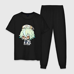 Пижама хлопковая мужская Сяо Genshin Impact 07, цвет: черный