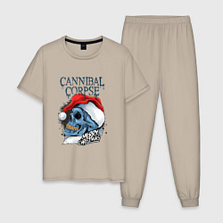 Пижама хлопковая мужская Cannibal Corpse Happy New Year, цвет: миндальный