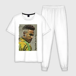 Пижама хлопковая мужская Neymar Junior - Brazil national team, цвет: белый