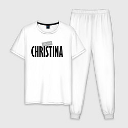 Пижама хлопковая мужская Unreal Christina, цвет: белый