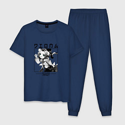 Пижама хлопковая мужская Диона Diona, Genshin Impact, цвет: тёмно-синий