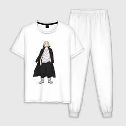 Пижама хлопковая мужская МАЙКИ MICKEY TOKYO REVENGERS, цвет: белый