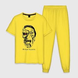 Пижама хлопковая мужская Терминатор прозрачный, цвет: желтый