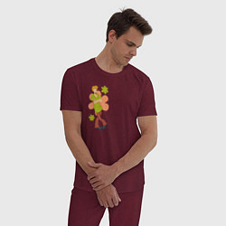 Пижама хлопковая мужская Шэгг, цвет: меланж-бордовый — фото 2
